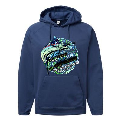 Blue Marlin Fishing Charters Performance Fleece Hoodie