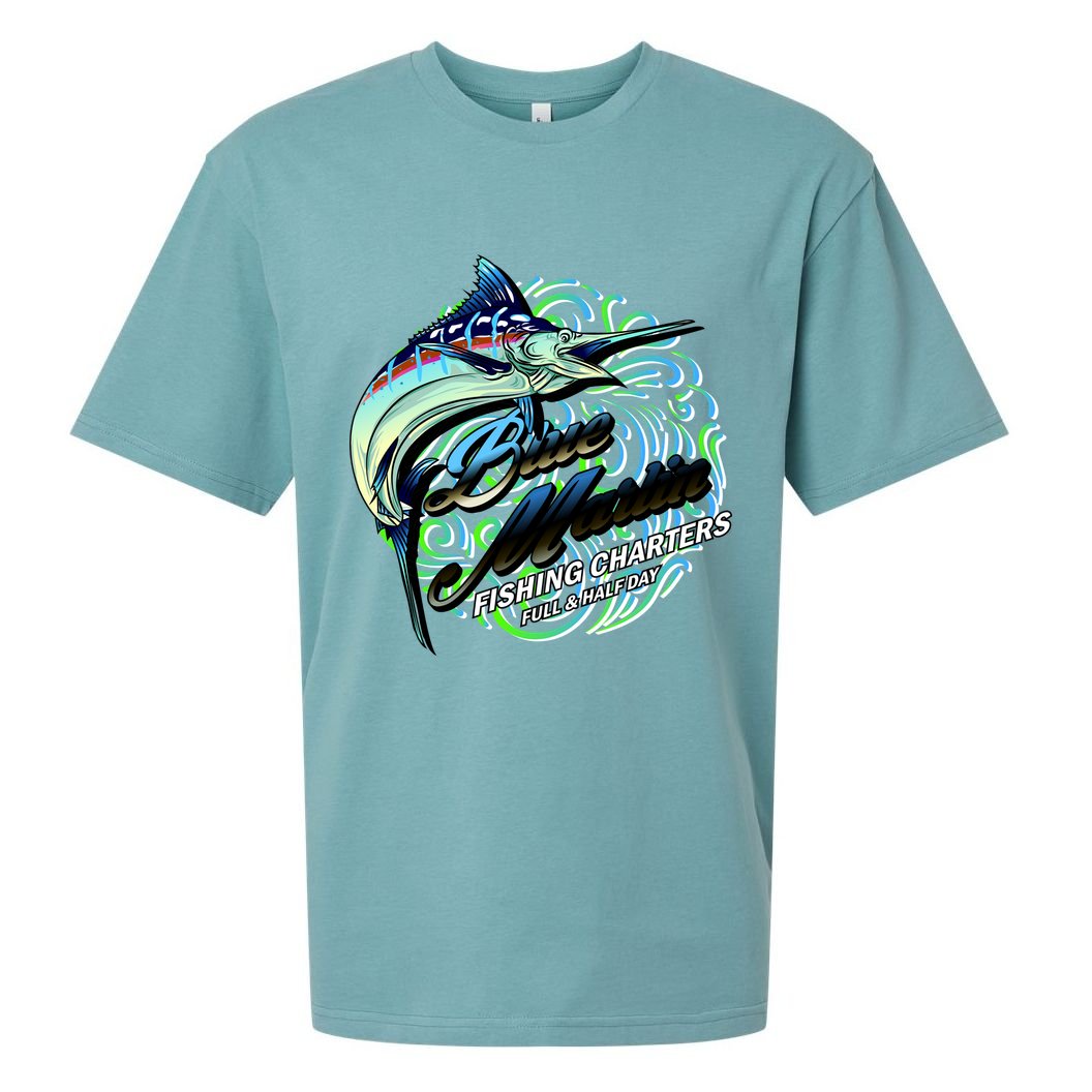 Blue Marlin Fishing Charters Sueded Cloud Jersey T-Shirt