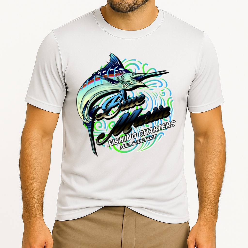Blue Marlin Fishing Charters Cooling Performance Crew T-Shirt