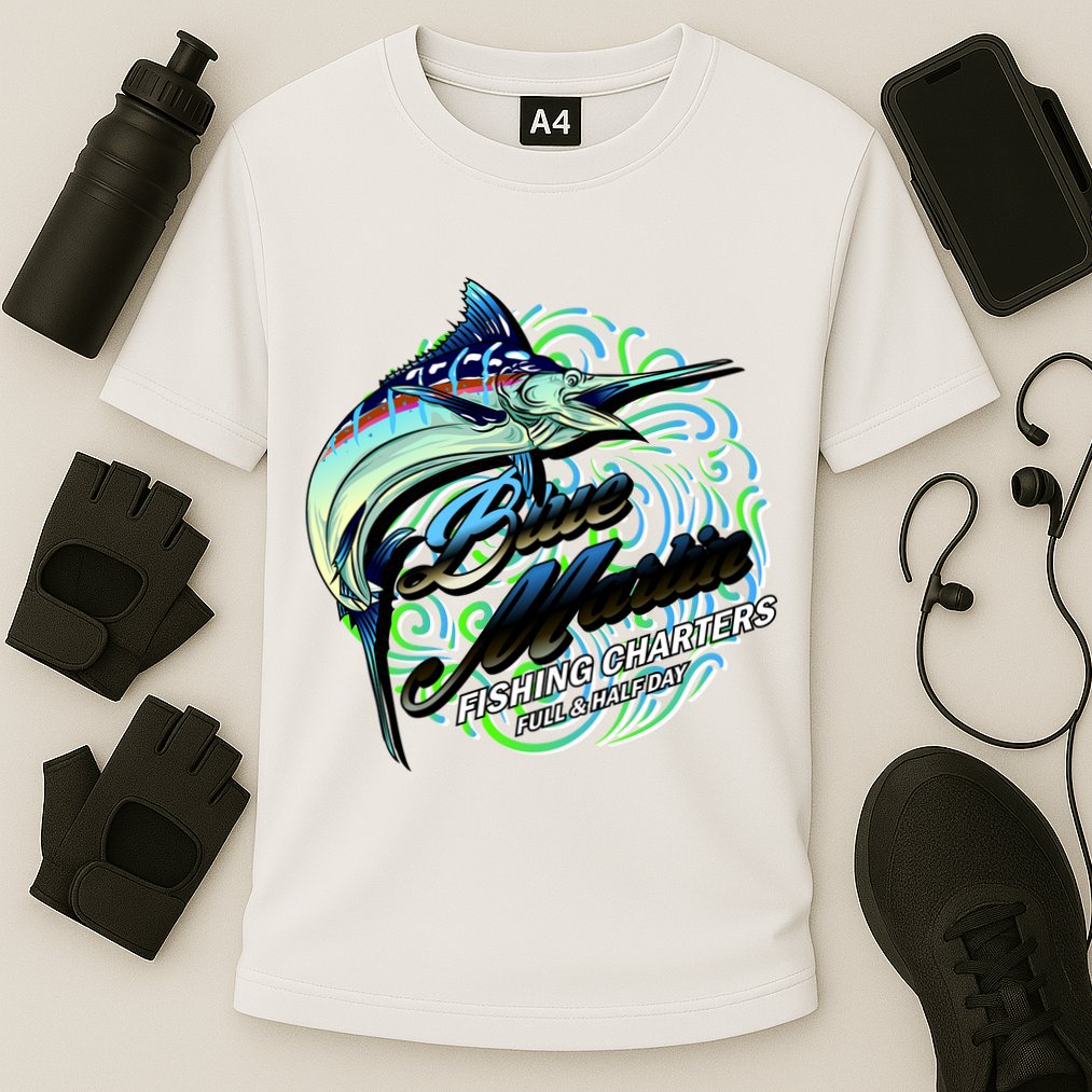 Blue Marlin Fishing Charters Cooling Performance Crew T-Shirt