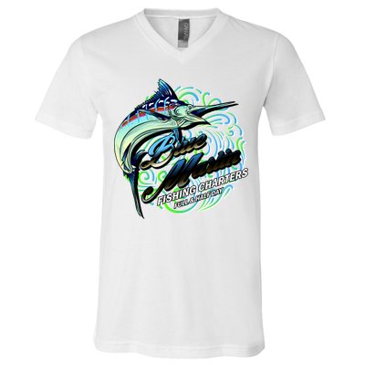Blue Marlin Fishing Charters V-Neck T-Shirt