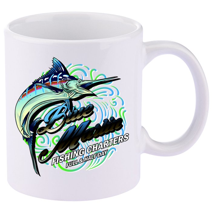Blue Marlin Fishing Charters 11oz C Handle Ceramic Mug