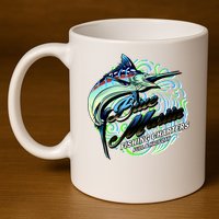 Blue Marlin Fishing Charters 11oz C Handle Ceramic Mug