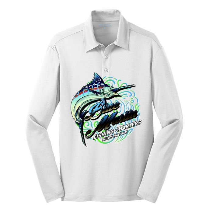 Blue Marlin Fishing Charters Silk Touch Performance Long Sleeve Polo