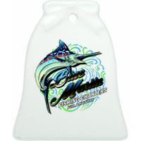 Blue Marlin Fishing Charters Ceramic Bell Ornament