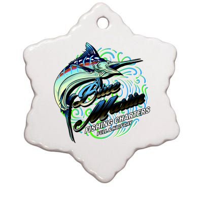 Blue Marlin Fishing Charters Ceramic Star Ornament