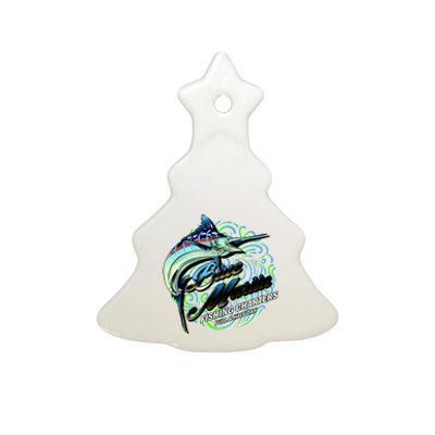 Blue Marlin Fishing Charters Ceramic Tree Ornament