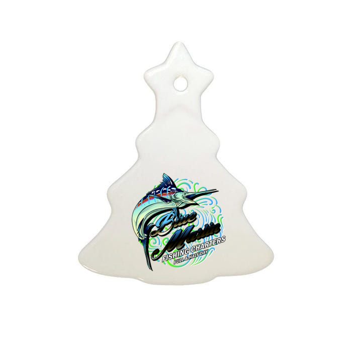 Blue Marlin Fishing Charters Ceramic Tree Ornament