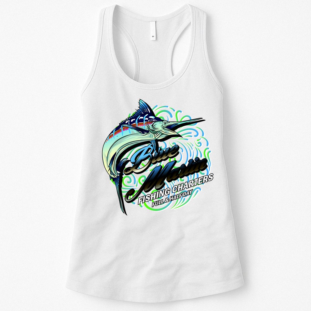 Blue Marlin Fishing Charters Womens Tank Top