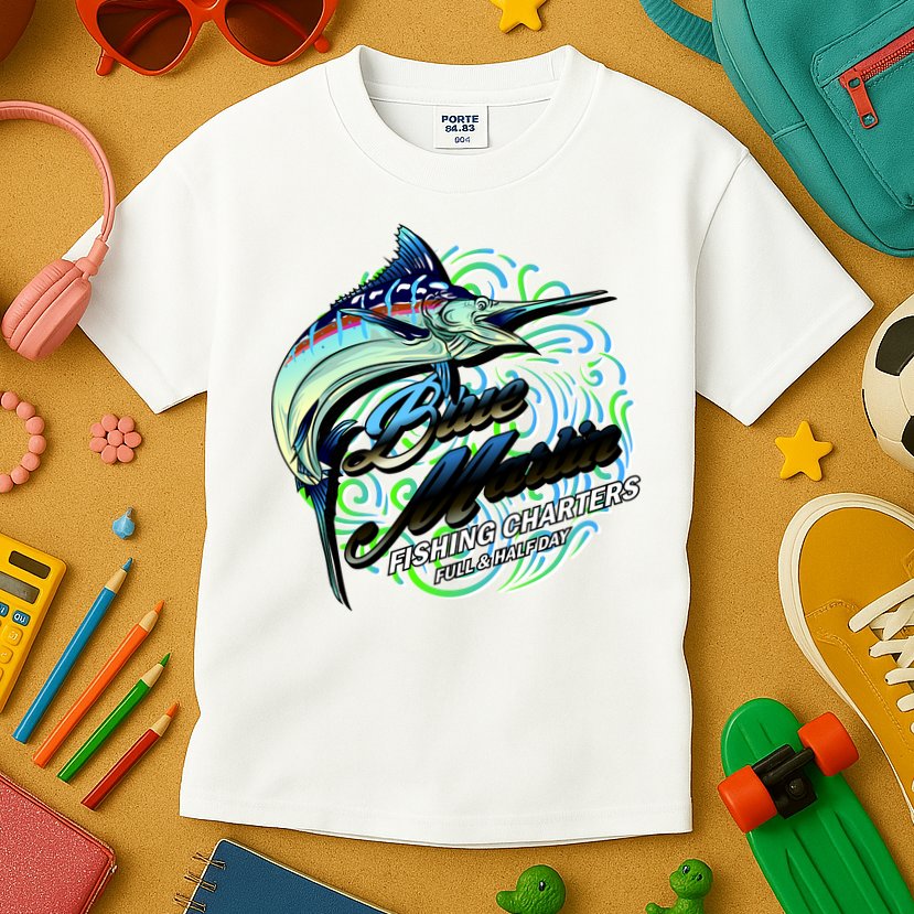 Blue Marlin Fishing Charters Kids T-Shirt