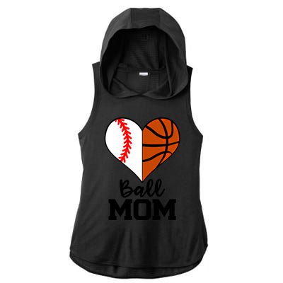 Ball Mom Funny Baseball Basketball Player Mom Funny Gift Ladies PosiCharge Tri-Blend Wicking Draft Hoodie Tank