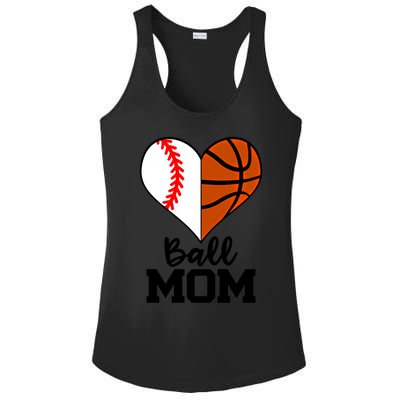 Ball Mom Funny Baseball Basketball Player Mom Funny Gift Ladies PosiCharge Competitor Racerback Tank