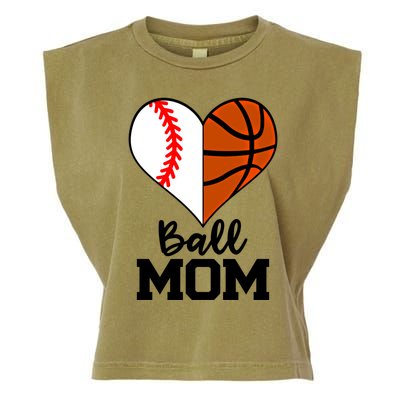 Ball Mom Funny Baseball Basketball Player Mom Funny Gift Garment-Dyed Women's Muscle Tee