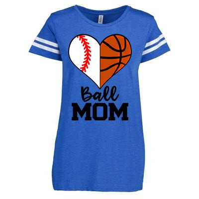 Ball Mom Funny Baseball Basketball Player Mom Funny Gift Enza Ladies Jersey Football T-Shirt