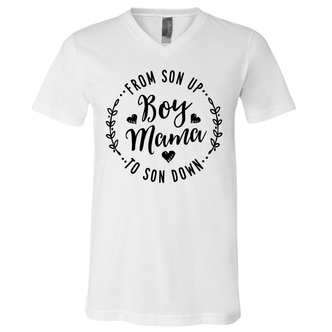 Boy Mama From Son Up To Sun Down Mother's Day Funny Mom V-Neck T-Shirt