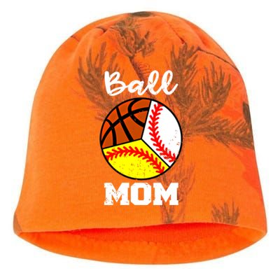 Ball Mom Funny Baseball Softball Basketball Mom Great Gift Kati - Camo Knit Beanie