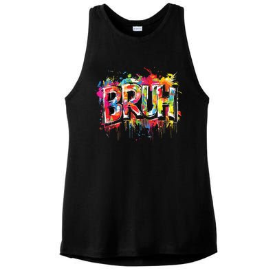 Bruh Meme Funny Saying Teens Graffiti Aesthetic Ladies PosiCharge Tri-Blend Wicking Tank