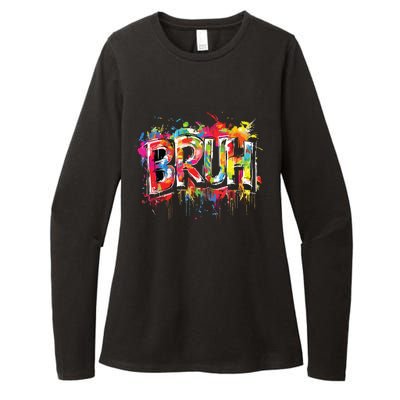 Bruh Meme Funny Saying Teens Graffiti Aesthetic Womens CVC Long Sleeve Shirt