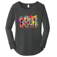 Bruh Meme Funny Saying Teens Graffiti Aesthetic Women's Perfect Tri Tunic Long Sleeve Shirt