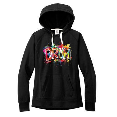 Bruh Meme Funny Saying Teens Graffiti Aesthetic Women's Fleece Hoodie