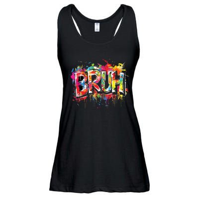 Bruh Meme Funny Saying Teens Graffiti Aesthetic Ladies Essential Flowy Tank