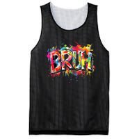 Bruh Meme Funny Saying Teens Graffiti Aesthetic Mesh Reversible Basketball Jersey Tank