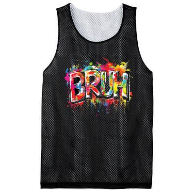 Bruh Meme Funny Saying Teens Graffiti Aesthetic Mesh Reversible Basketball Jersey Tank