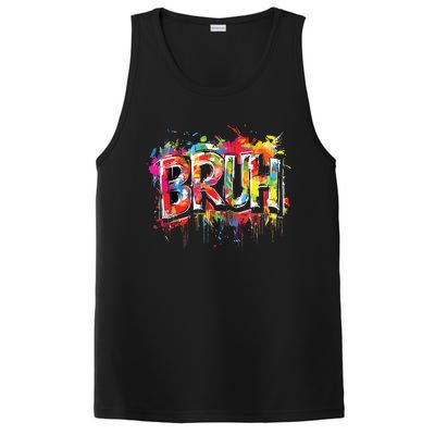 Bruh Meme Funny Saying Teens Graffiti Aesthetic PosiCharge Competitor Tank