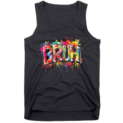 Bruh Meme Funny Saying Teens Graffiti Aesthetic Tank Top