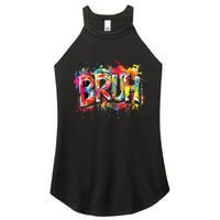 Bruh Meme Funny Saying Teens Graffiti Aesthetic Women's Perfect Tri Rocker Tank