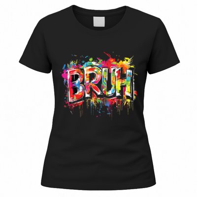 Bruh Meme Funny Saying Teens Graffiti Aesthetic Women's T-Shirt