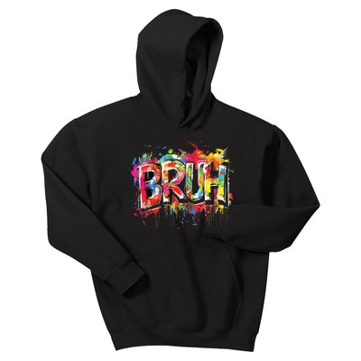 Bruh Meme Funny Saying Teens Graffiti Aesthetic Kids Hoodie