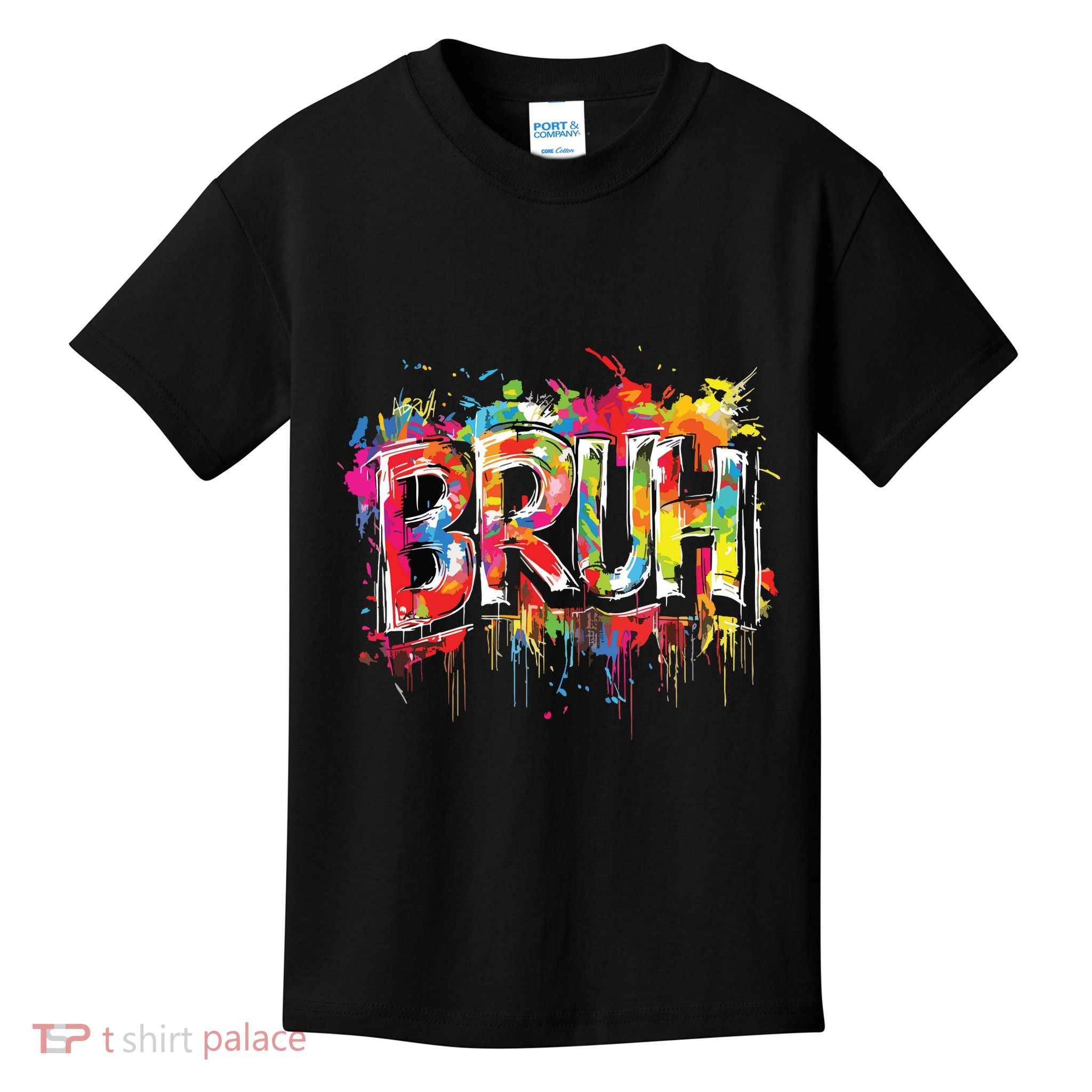 Bruh Meme Funny Saying Teens Graffiti Aesthetic Kids T-Shirt