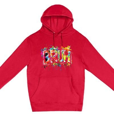 Bruh Meme Funny Saying Teens Graffiti Aesthetic Premium Pullover Hoodie