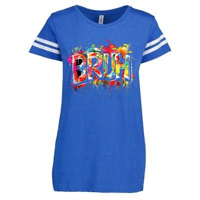 Bruh Meme Funny Saying Teens Graffiti Aesthetic Enza Ladies Jersey Football T-Shirt