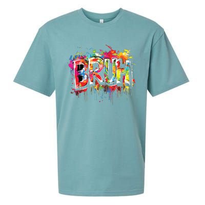 Bruh Meme Funny Saying Teens Graffiti Aesthetic Sueded Cloud Jersey T-Shirt