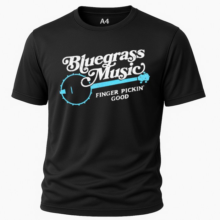 Bluegrass Music Finger Pickin Good Banjo Design Graphic Cooling Performance Crew T-Shirt