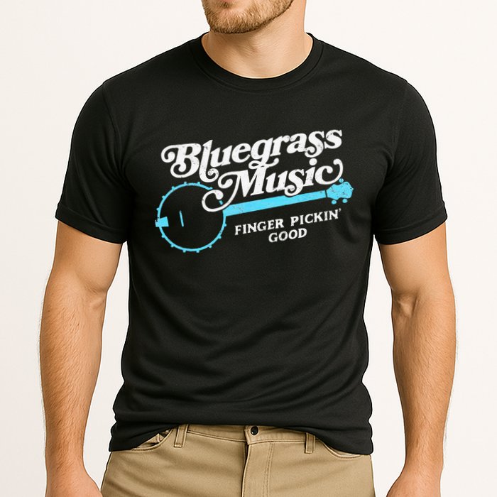 Bluegrass Music Finger Pickin Good Banjo Design Graphic Cooling Performance Crew T-Shirt