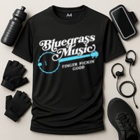 Bluegrass Music Finger Pickin Good Banjo Design Graphic Cooling Performance Crew T-Shirt