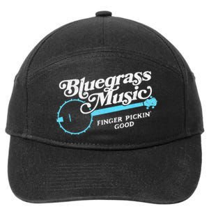 Bluegrass Music Finger Pickin Good Banjo Design Graphic 7-Panel Snapback Hat