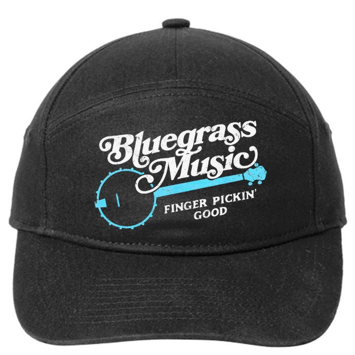 Bluegrass Music Finger Pickin Good Banjo Design Graphic 7-Panel Snapback Hat