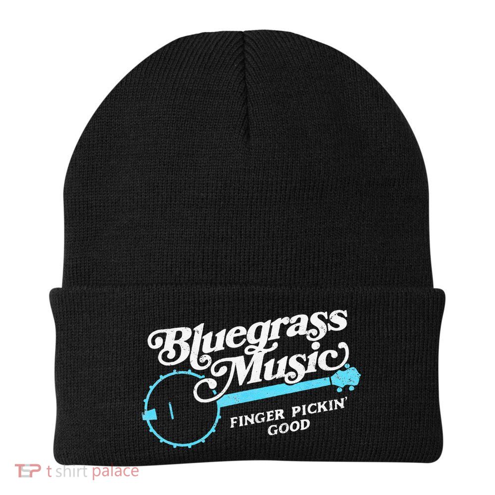 Bluegrass Music Finger Pickin Good Banjo Design Graphic Beanie
