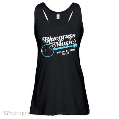 Bluegrass Music Finger Pickin Good Banjo Design Graphic Ladies Essential Flowy Tank