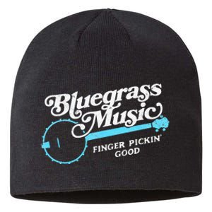 Bluegrass Music Finger Pickin Good Banjo Design Graphic Sustainable Beanie