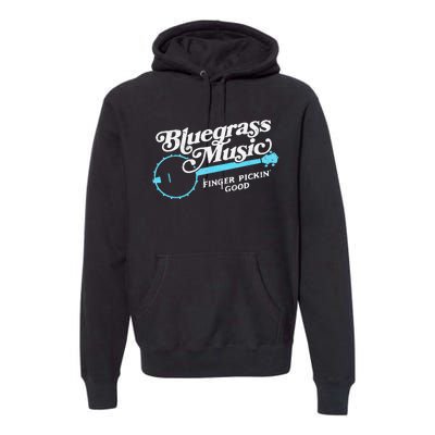 Bluegrass Music Finger Pickin Good Banjo Design Graphic Premium Hoodie