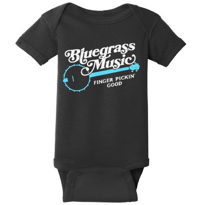 Bluegrass Music Finger Pickin Good Banjo Design Graphic Baby Bodysuit