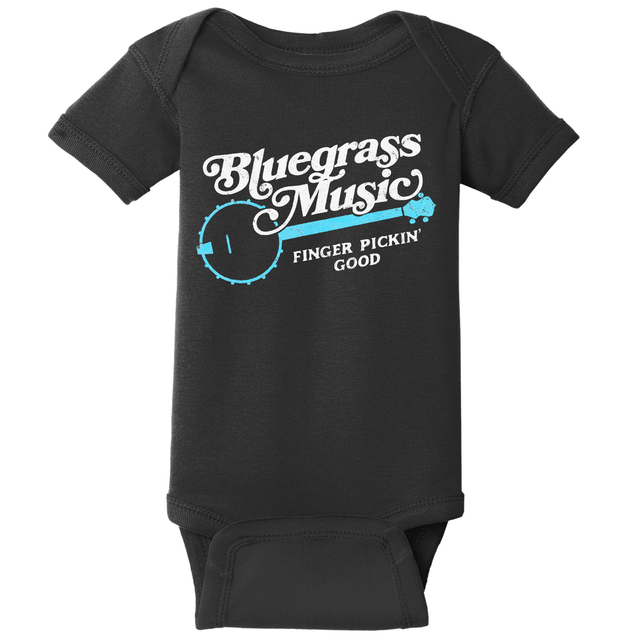 Bluegrass Music Finger Pickin Good Banjo Design Graphic Baby Bodysuit