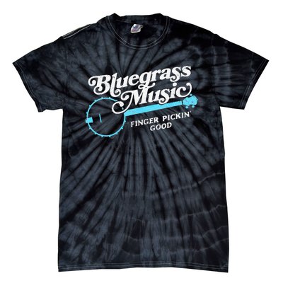 Bluegrass Music Finger Pickin Good Banjo Design Graphic Tie-Dye T-Shirt