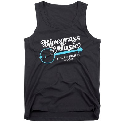 Bluegrass Music Finger Pickin Good Banjo Design Graphic Tank Top