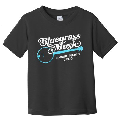 Bluegrass Music Finger Pickin Good Banjo Design Graphic Toddler T-Shirt